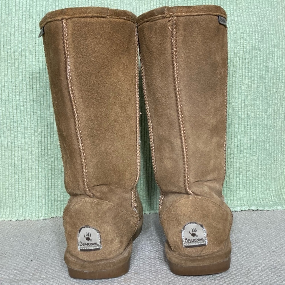 BEARPAW Womens Tan Eva Tall Suede/Wool/Sheepskin Warm Winter Boots SZ US 7 - Picture 4 of 12